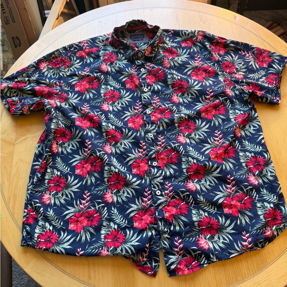 Tropical Hibiscus Men's Casual Button Down Shirt